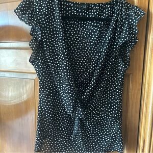 Laundry Black and White Polka Dot Women's Top